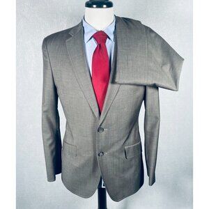 Ted Baker Endurance Suit Mens 38S Olive Green Wool 2 Piece Union Made 30x28